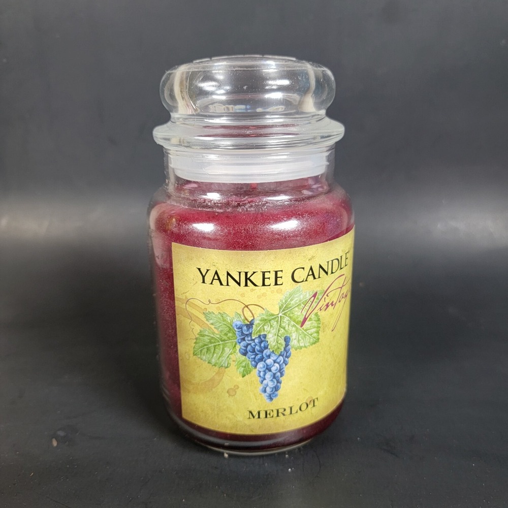Yankee Candle MERLOT Large Jar Candle‎ 22 oz Discontinued RARE HTF - VINTAGE